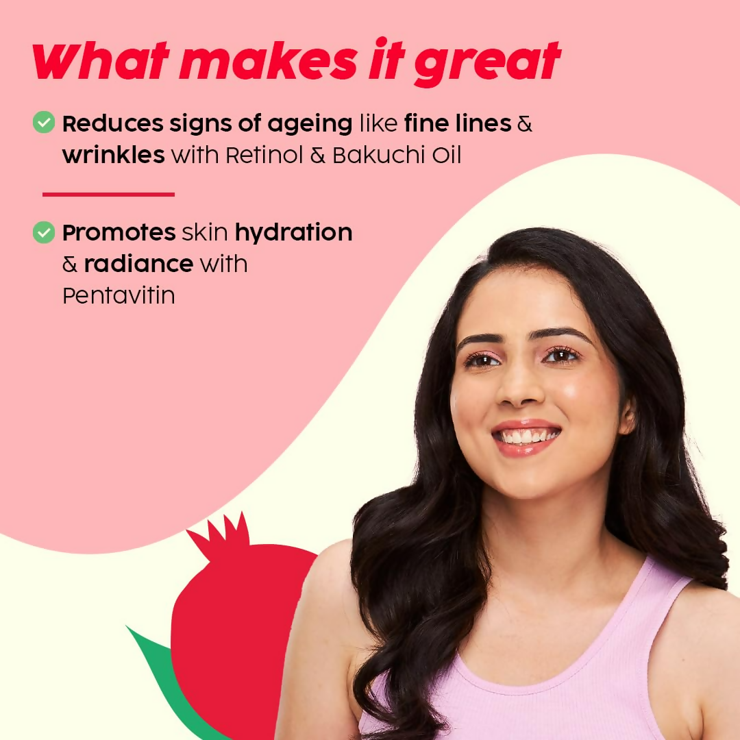 PLIX The Plant Fix Pomegranate 1% Retinol & 1% Bakuchi Oil Anti Ageing Night Cream | Grocsy
