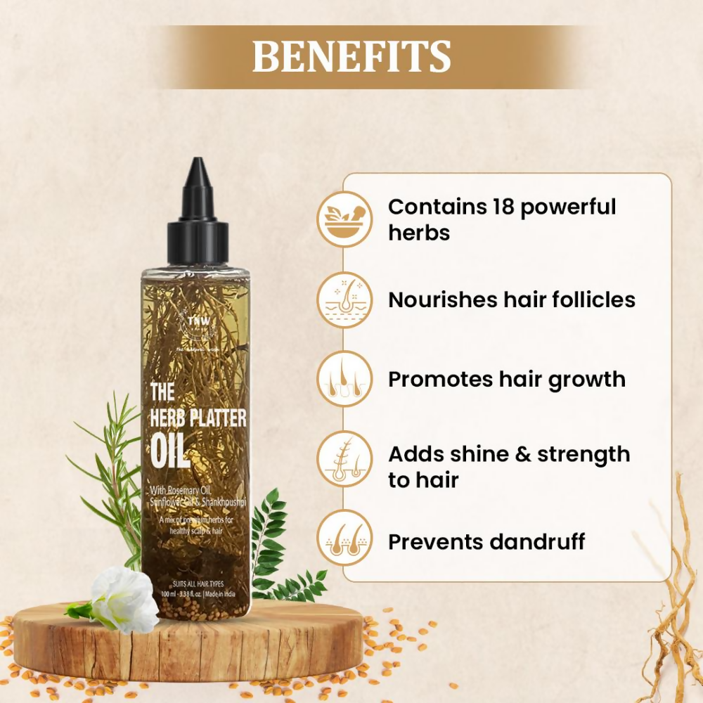 The Natural Wash Herb Platter Oil With Shankpushpi & Methi Seeds For Healthy & Strong Hair | Grocsy