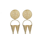 Joban Fashion Women Matte Gold Brass Earrings | Grocsy