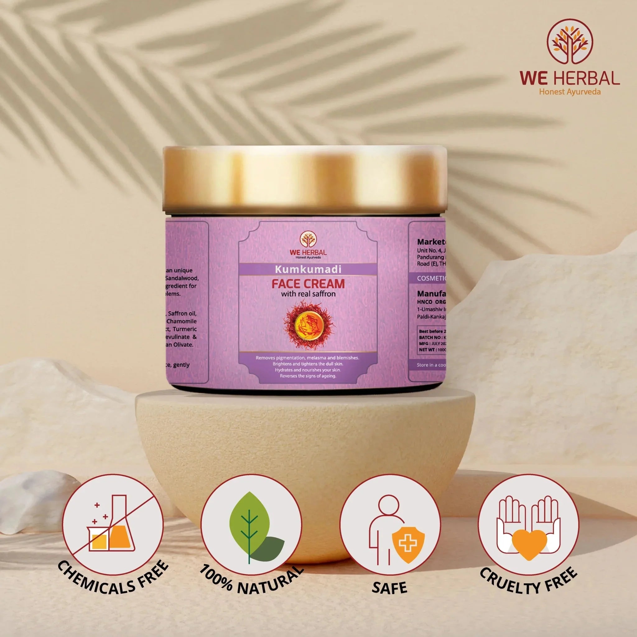 We Herbal Kumkumadi Face Cream: An Ayurvedic Solution For Modern Radiant Revitalized Skin | Grocsy