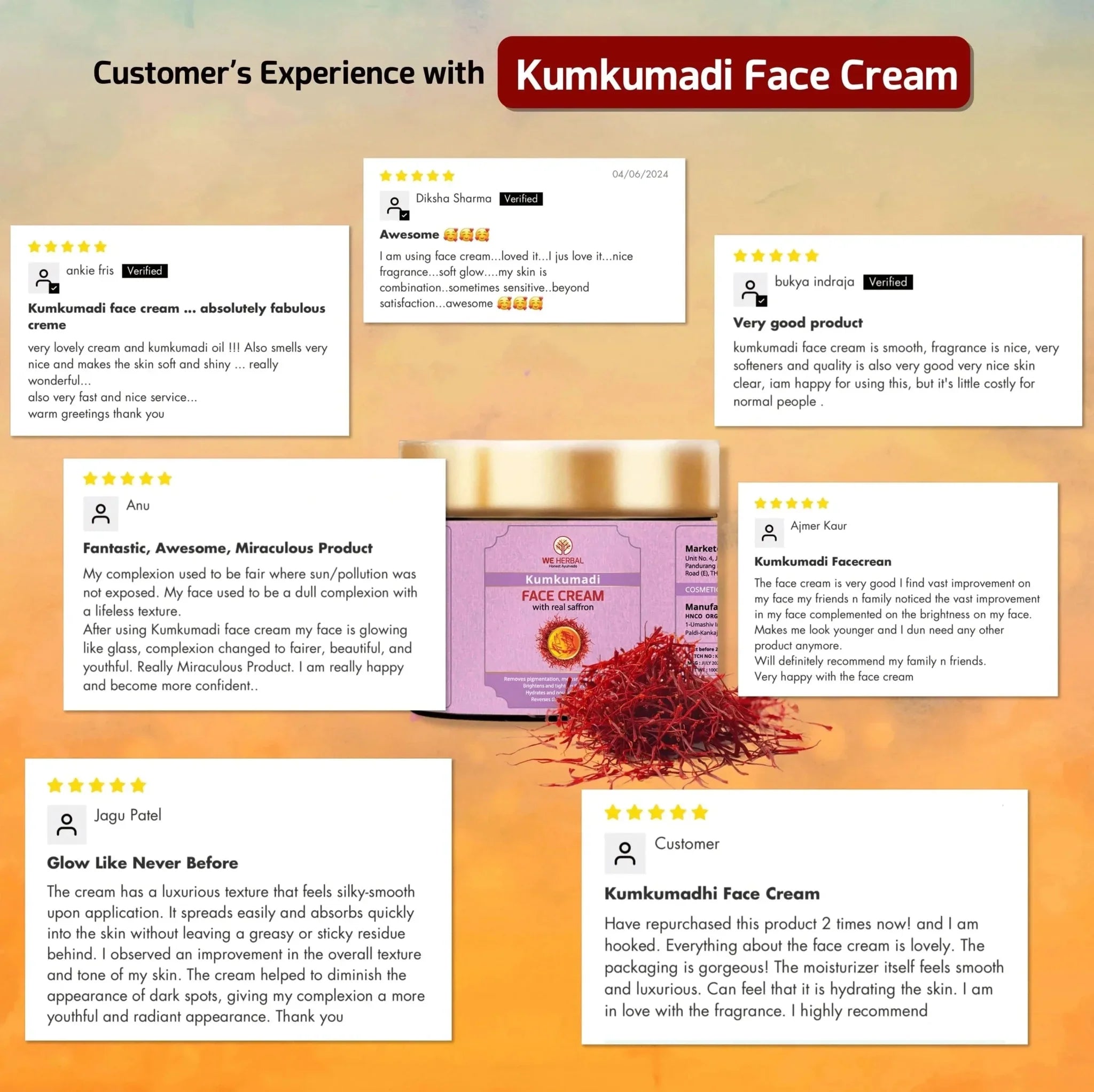 We Herbal Kumkumadi Face Cream: An Ayurvedic Solution For Modern Radiant Revitalized Skin | Grocsy