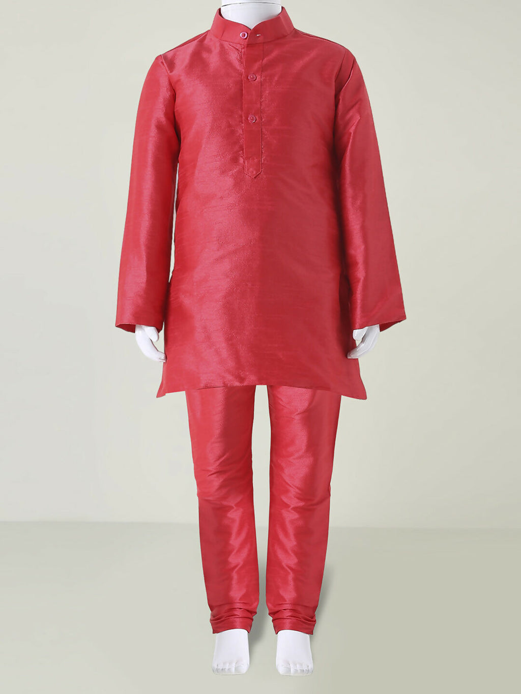 Joban Fashion Kids Island Sequence work Nehru Jacket Full Sleeves Kurta, Pajama Set - Tomato Red | Grocsy