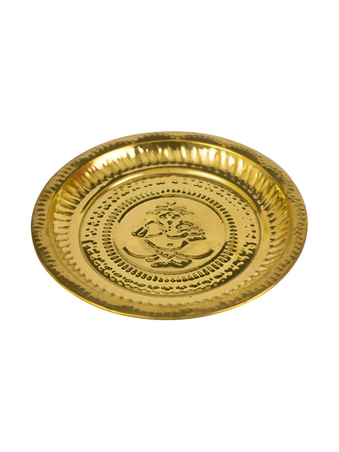 Spillbox Gold-Toned Brass Ganesh Thali Pooja Essential | Grocsy