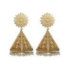 Joban Fashion Women Matte Gold Brass Earrings | Grocsy