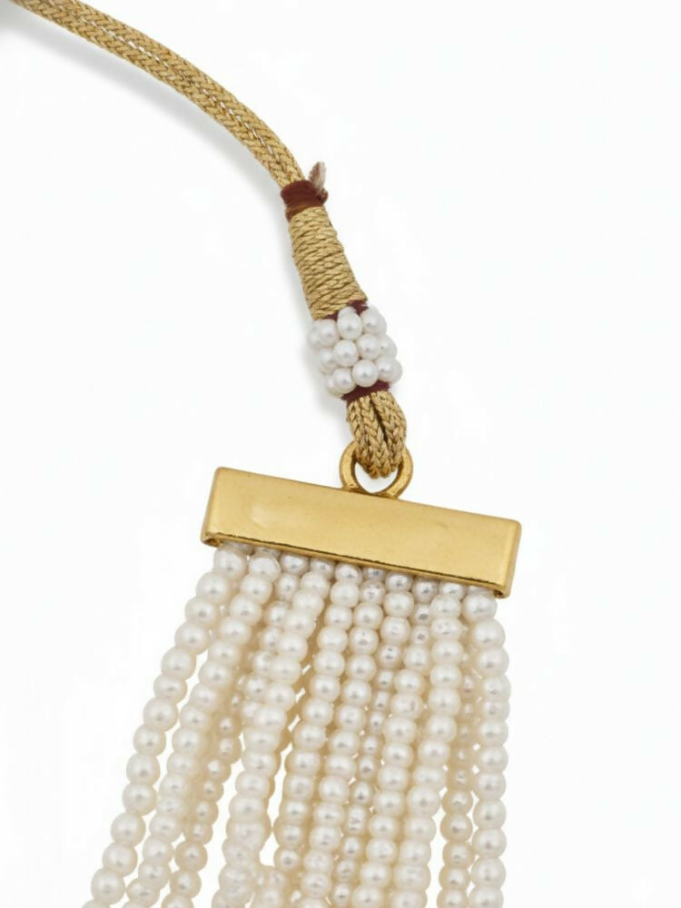 NVR Women Gold Plated White Kundan Jewellery Set | Grocsy