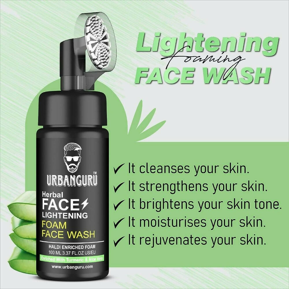 Urbanguru Men's Face Lightening Haldi Foam Face Wash | Grocsy