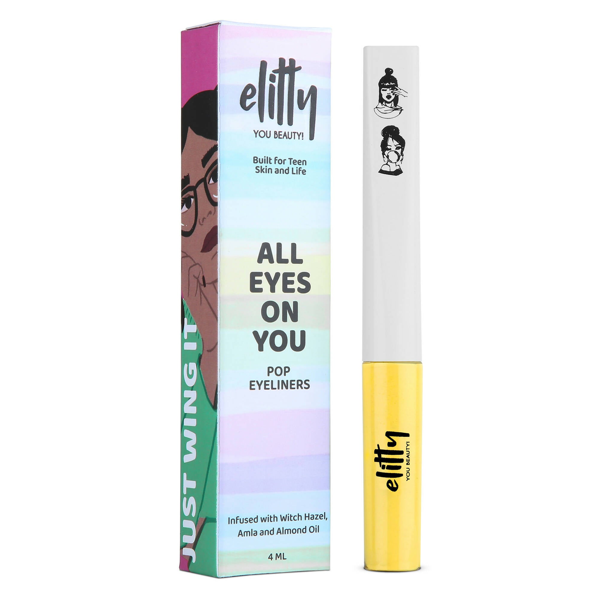 Elitty Honeycomb Yellow Pop Color Matte Finish Liquid Eyeliner - Honeycomb-Yellow | Grocsy