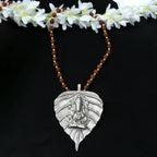 Mominos Fashion Johar Kamal Oxidised Silver-Plated Brass Finish Ganesha Long Necklace For Women | Grocsy