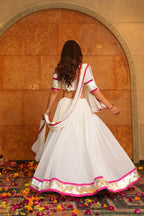 AI Fashion White Georgette Designer Navratri Wear Lehenga Choli Collection | Grocsy