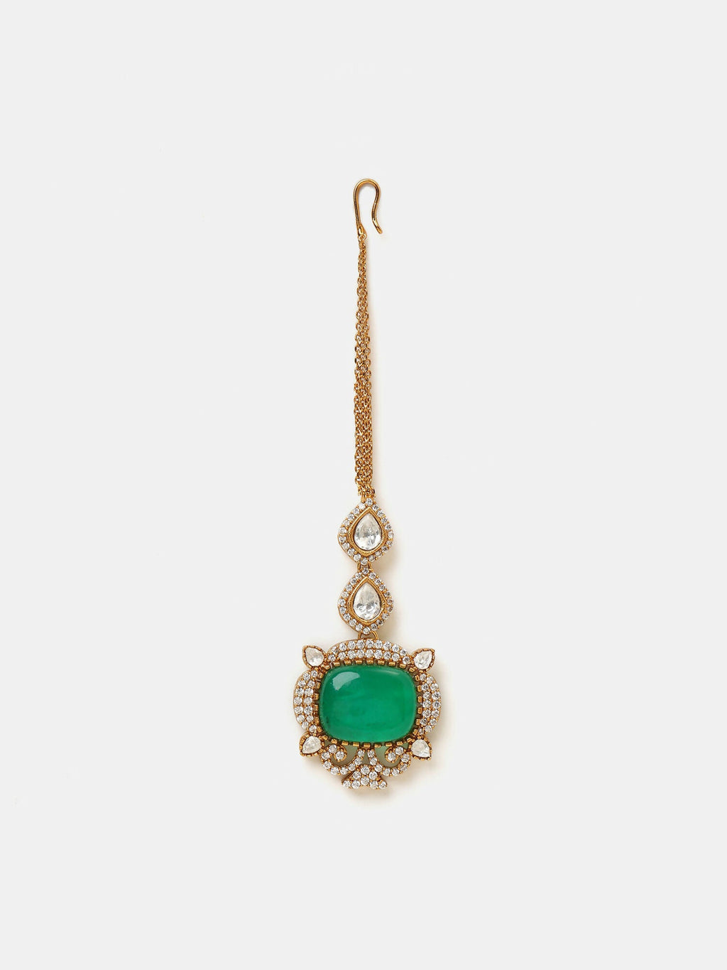 Ruby Raang Green Kundan Tikka | Grocsy