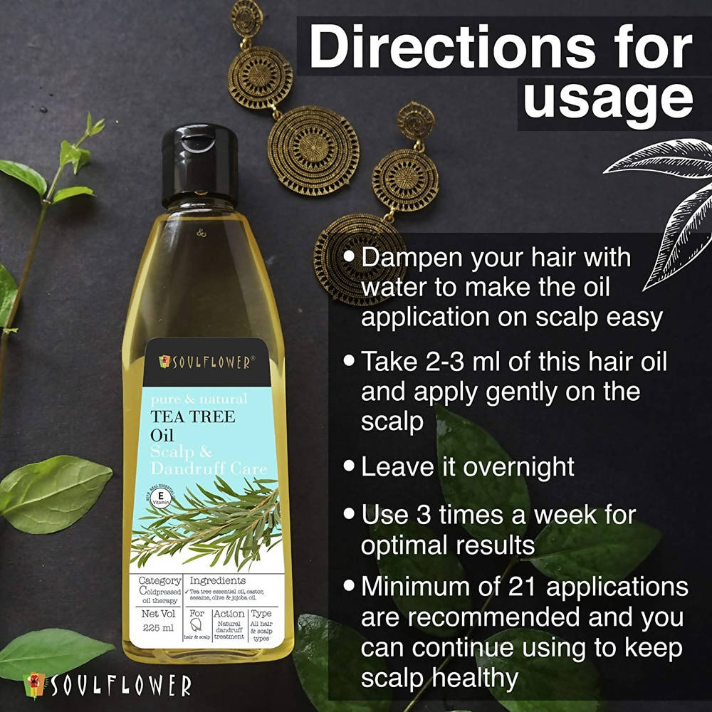 Soulflower Pure & Natural Tea Tree Oil Scalp & Dandruff Care | Grocsy