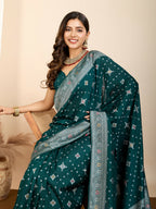 Rama Soft Silk Woven Meenakari Designer Saree - Vedanti | Grocsy