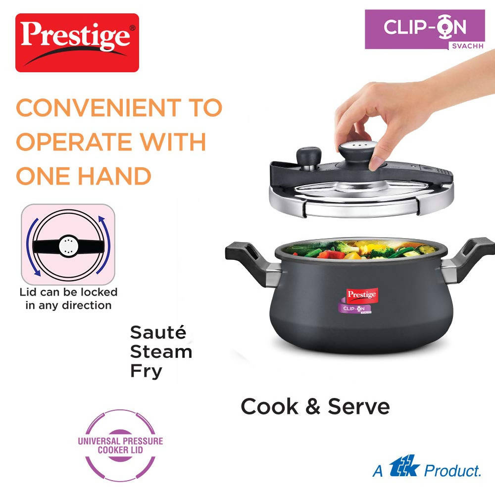 Prestige Clip On Hard Anodised Pressure Cooker | Grocsy