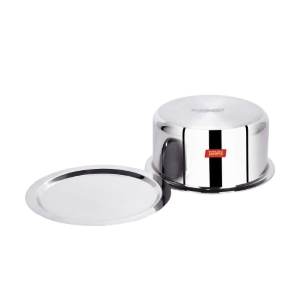 Sumeet Cook Smart Triply Steel-Aluminium-Steel - 3 Layers Tope with Lid - 16 cm | Grocsy