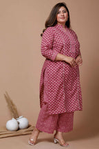 Miravan Women's Floral Printed Cotton Kurta With Palazzo  | Grocsy