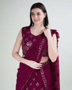 Pink Georgette Sequence Embroidered Lehenga Choli with Dupatta - Tanya | Grocsy