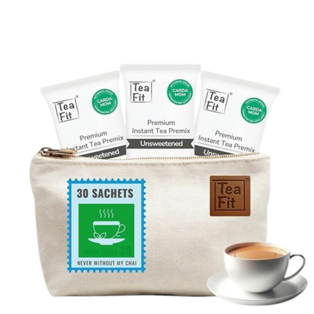 TeaFit Premium NO SUGAR Instant Cardamom Tea Premix - Travel Pack | Grocsy