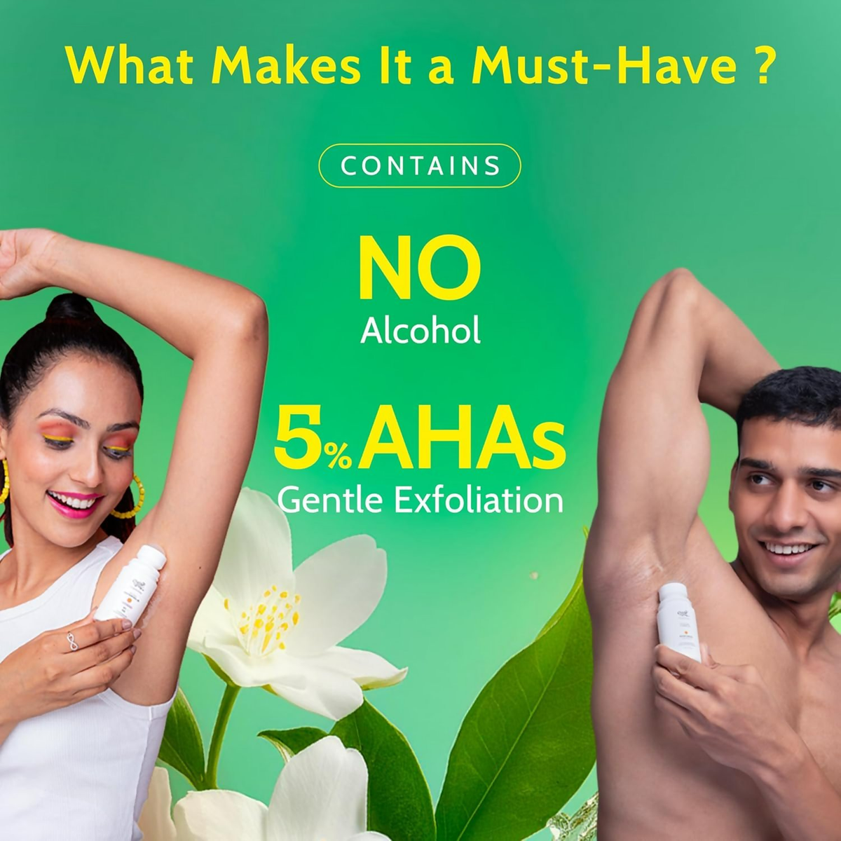 Chemist at Play UnderArm Roll-On with 5% AHA White Jasmine Fragrance | Grocsy
