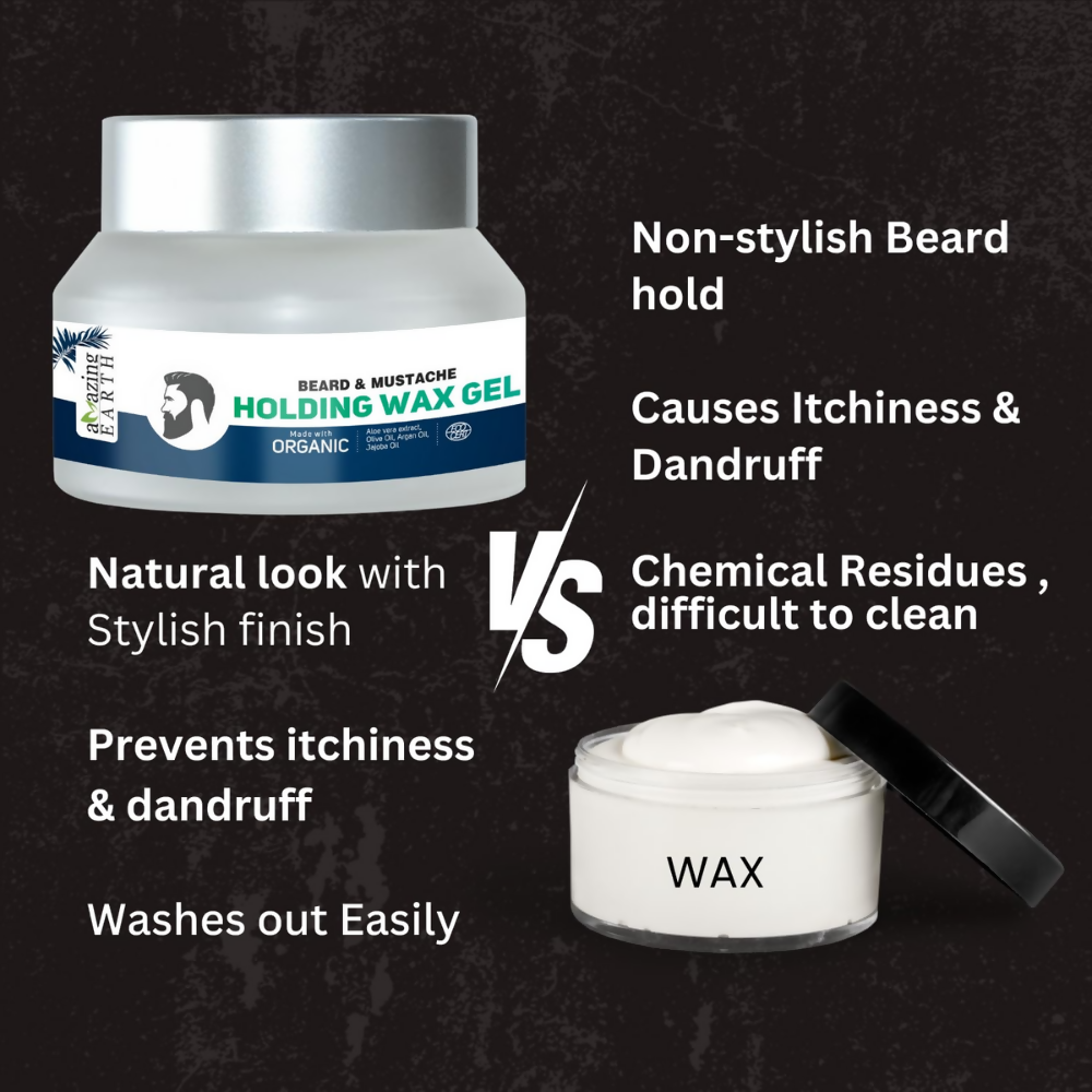 Amazing Earth Certified Organic Beard & Mustache Holding Wax Gel | Grocsy