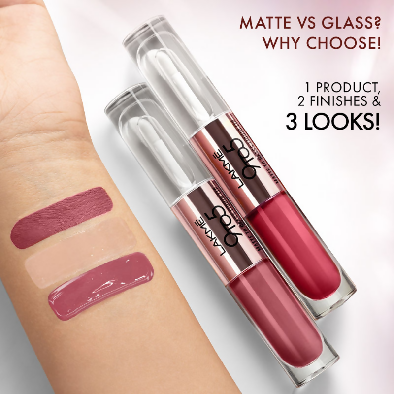 Lakme 9 To 5 Matte To Glass Liquid Lip - Rose | Grocsy