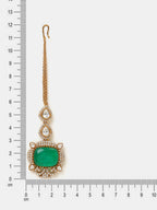 Ruby Raang Green Kundan Tikka | Grocsy