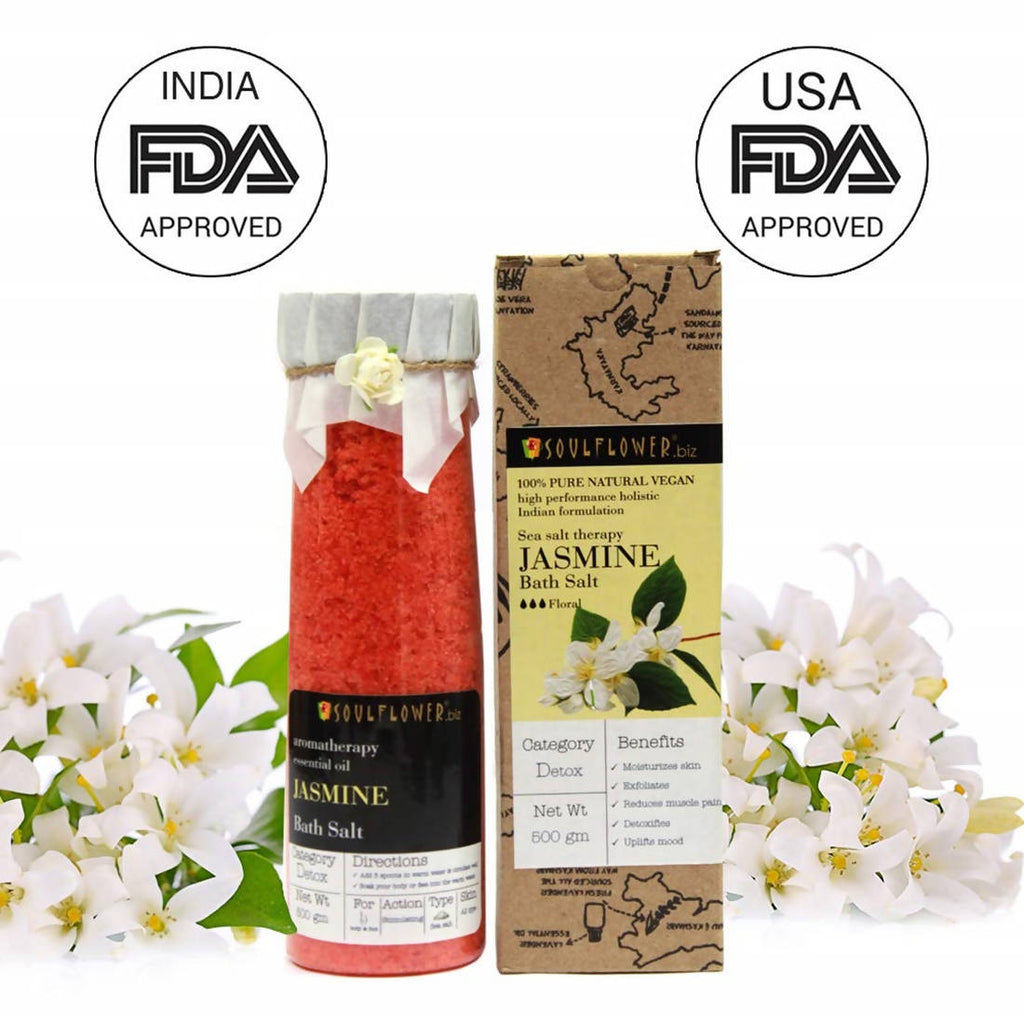 Soulflower Aromatherapy Essential Oil Jasmine Bath Salt | Grocsy