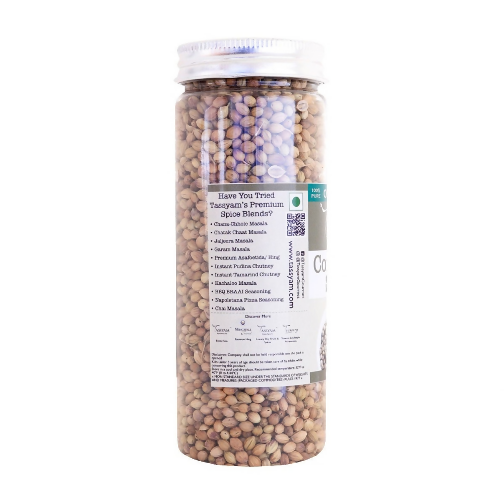 Tassyam Organics Certified 100% Organic Coriander Seeds | Grocsy