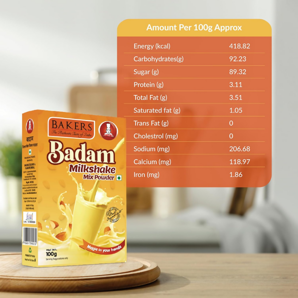 BAKERS Milk Shake Mix Powder - Badam Flavor | Grocsy