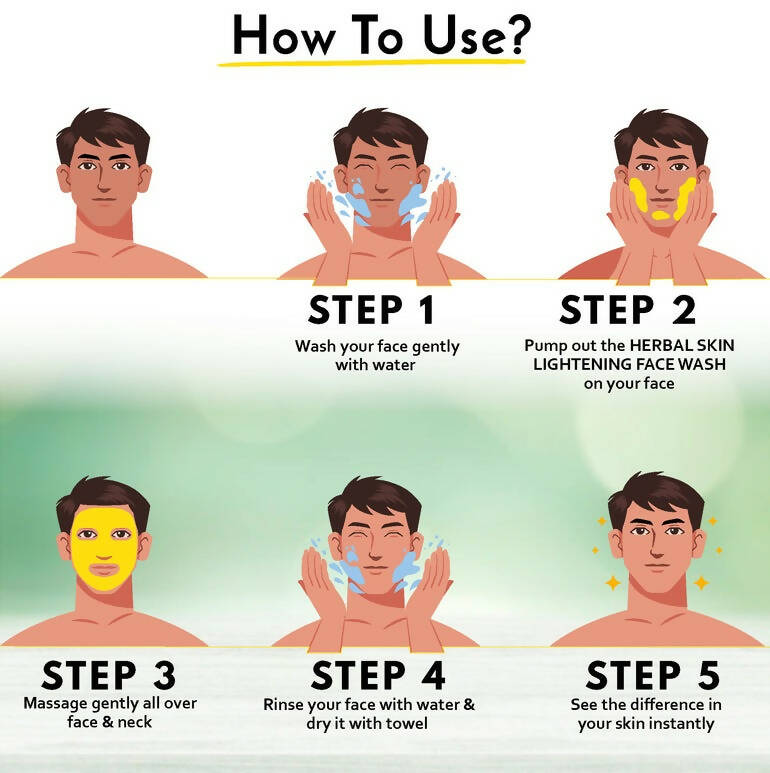 Muuchstac Herbal Skin Lightening Haldi Face Wash For Men | Grocsy