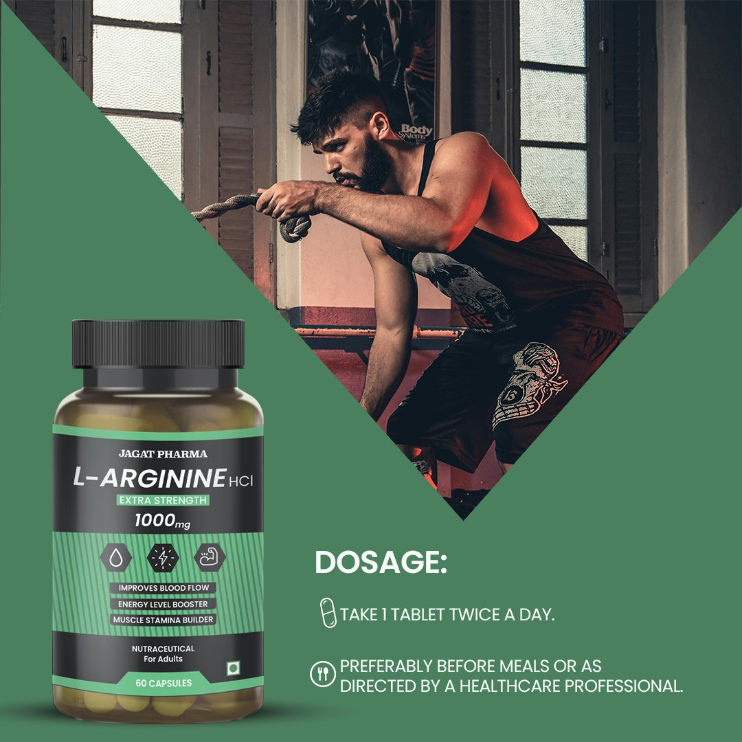 Jagat Pharma L-Arginine + Ashwagandha: Power & Balance Combo | Grocsy