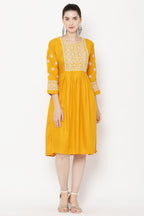 PAVONINE Gajri Color Burfi Design Embroidery Dress For Women | Grocsy