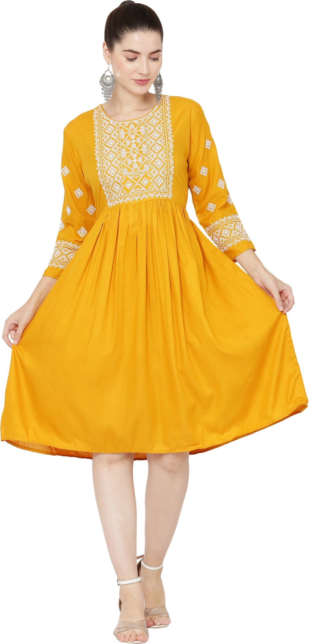 PAVONINE Gajri Color Burfi Design Embroidery Dress For Women | Grocsy