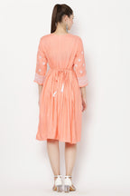 PAVONINE Mustard Color Burfi Design Embroidery Dress For Women | Grocsy