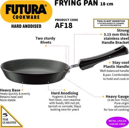 Hawkins Futura Hard Anodised Frying Pan 18 cm Diameter (AF18) | Grocsy
