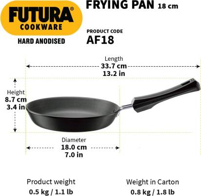 Hawkins Futura Hard Anodised Frying Pan 18 cm Diameter (AF18) | Grocsy