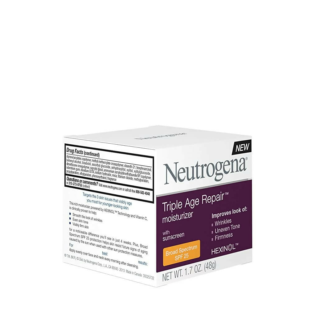 Neutrogena Triple Age Repair Anti Wrinkle Daily Facial Moisturizer With Spf 25 | Grocsy