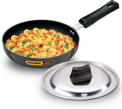Hawkins Futura Hard Anodised Frying Pan 22 cm Diameter with Lid 1 L (AF22RS) | Grocsy