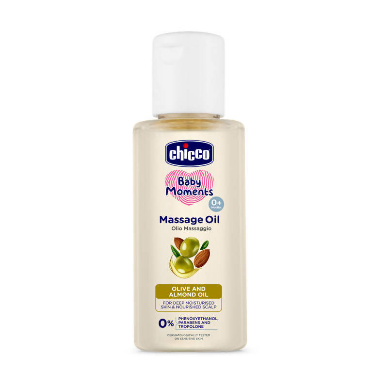 Chicco Baby Moments Massage Oil For Moisturised Skin, Nourished Hair & Scalp | Grocsy