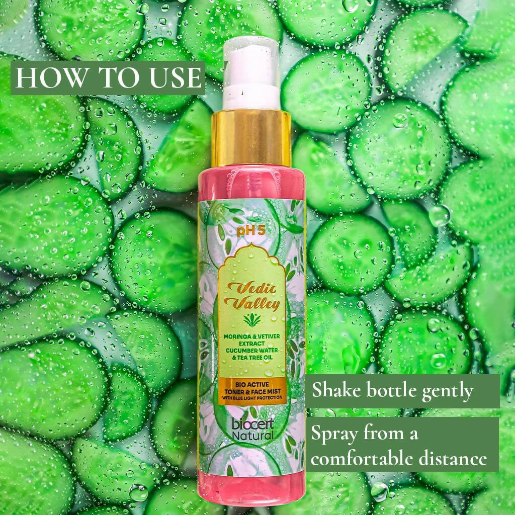 Vedic Valley Face Mist & Toner With Blue Light Filters Moringa & Vetiver | Grocsy