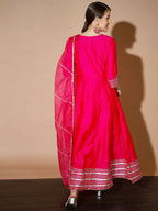 Myshka Women Pink Solid Kurta & With Dupatta | Grocsy