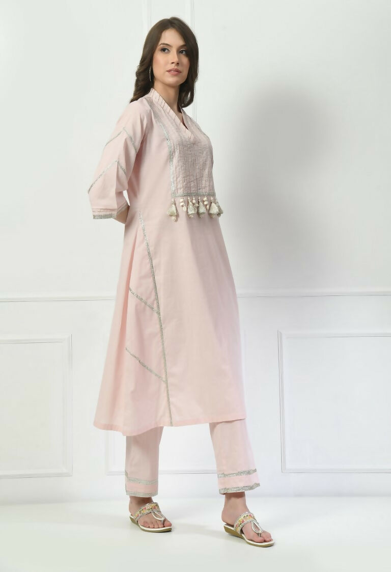 Joban Fashion Cream Cotton Kurta Set | Grocsy