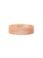 NVR Women Set of 8 American Diamond Rose Gold-Polished Bangles