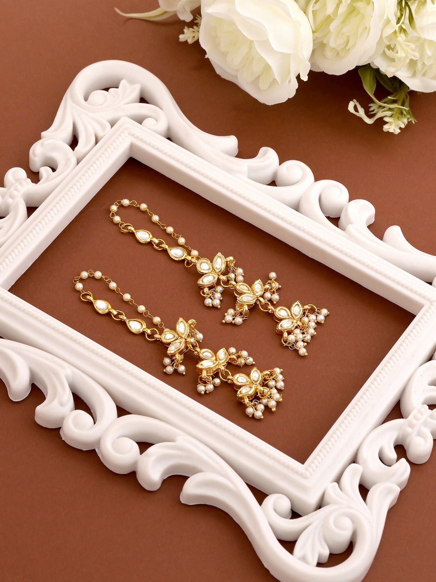 Ruby Raang Chandani Moti Earrings | Grocsy