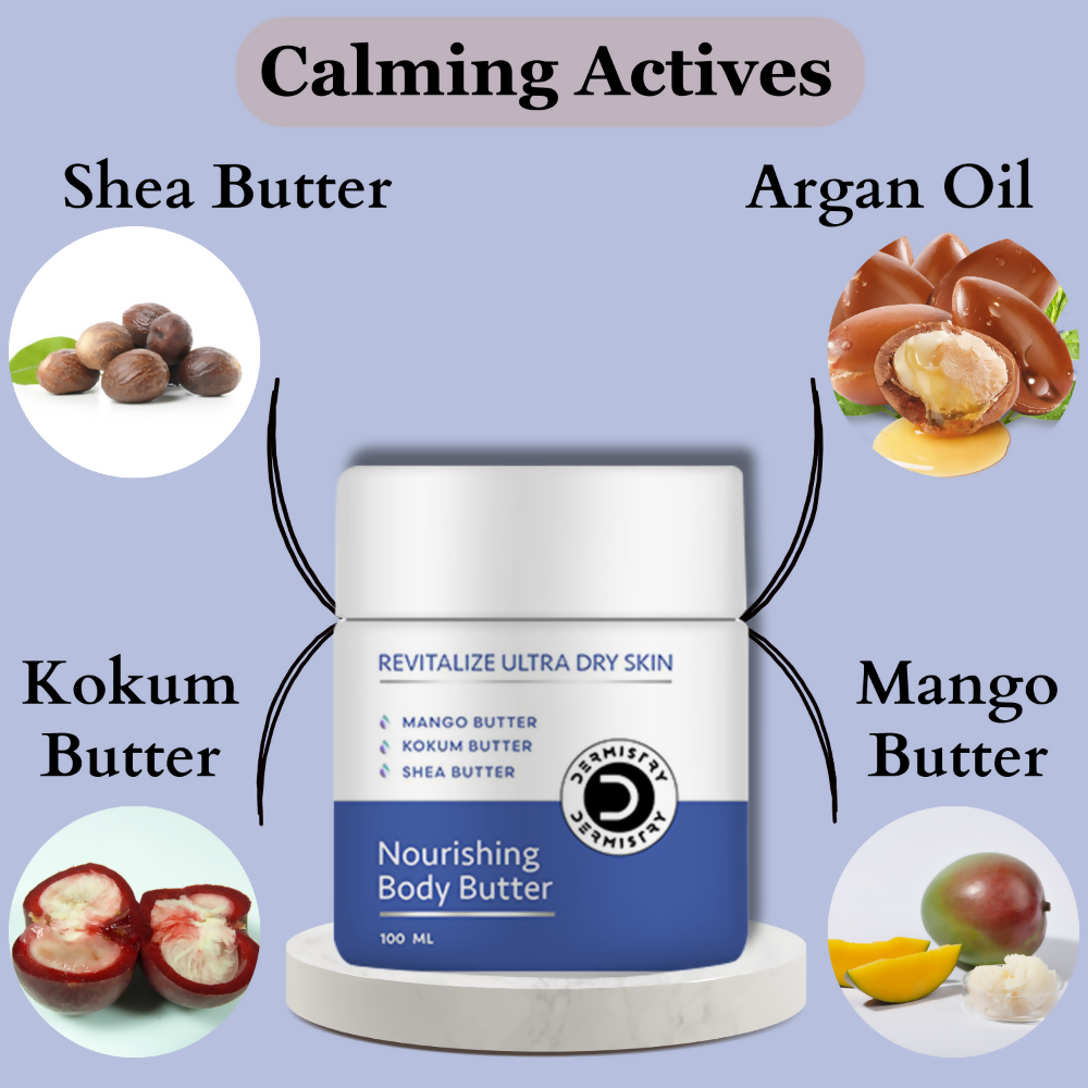 Dermistry Revitalizing Nourishing Body Butter for Ultra Dry & Flaky Skin Mango Kokum & Shea Butter | Grocsy