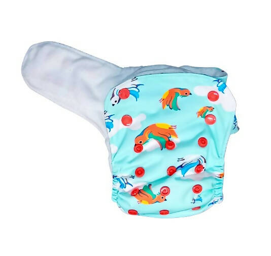 Kindermum Nano Aio Cloth Diaper With 2 Organic Cloth Inserts- Birdie For Kids | Grocsy
