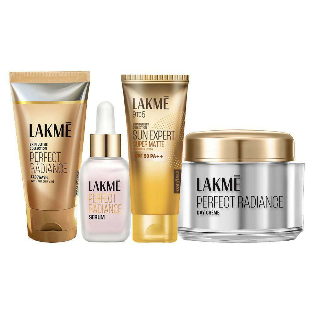 Lakme Absolute Perfect Radiance with Niacinamide CSMS (Cleanser, Serum, Moisturizer, Sunscreen) Combo | Grocsy