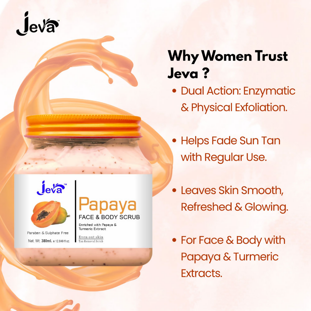 Jeva Papaya Tan Removal Face & Body Scrub | Grocsy