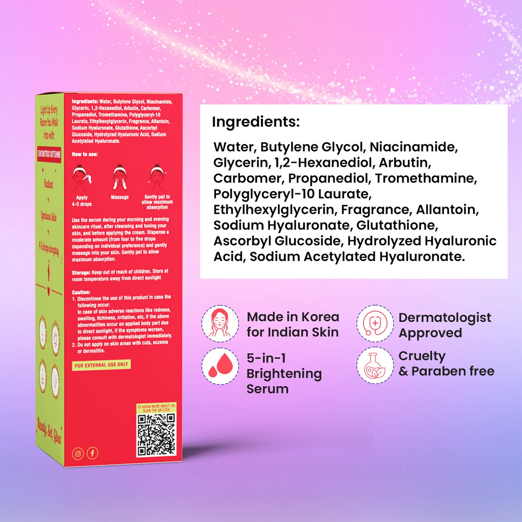 Chicnutrix Everyday Glow Combo - Glow & Outshine, Glutathione & Korean Brightening Serum | Grocsy
