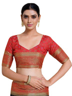 Mimosa Women's Kanjivaram Art Silk Black Saree | Grocsy