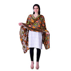 SWI Stylish Embroidered Phulkari Chiffon Coffee Color Dupatta | Grocsy